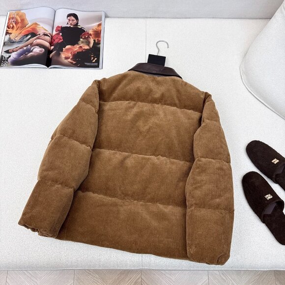 MIU MIU Corduroy Leather - Collar Down Jacket, Fall/Winter New Arrival - Picture 1 of 8